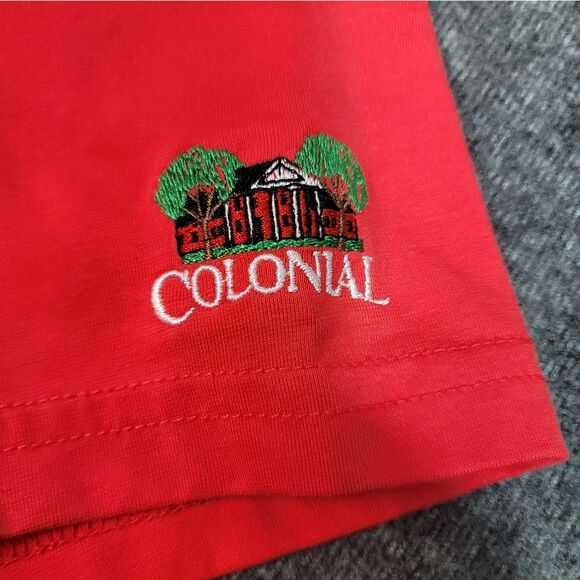 Criquet Mens Performance Player Golf Polo Shirt Size M Red Colonial Golf Club - Picture 5 of 11